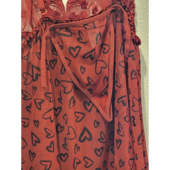 NWT Spree Intimates 2-Piece Lingerie Set, L (Fits XL)  Cherry Love Style 2650BD - Picture 4 of 6